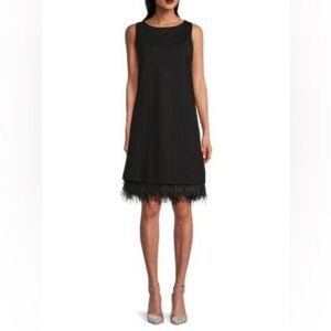 Glenn Feather-Trim Sheath Dress